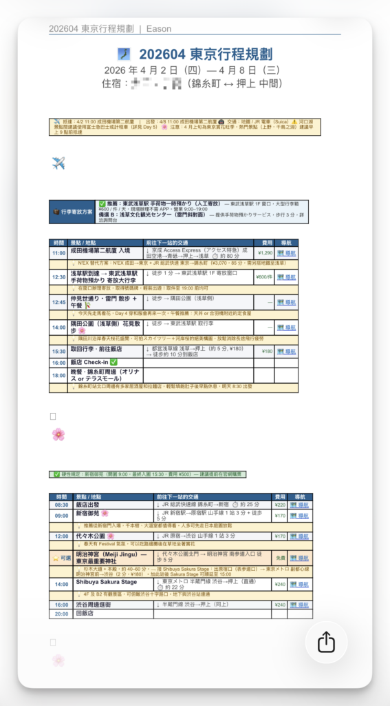 Open 202604 東京行程規劃 2